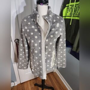 Talbot's polka dot fleece jacket